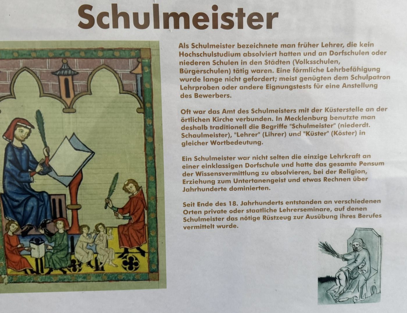 Zur Rolle des Schulmeisters